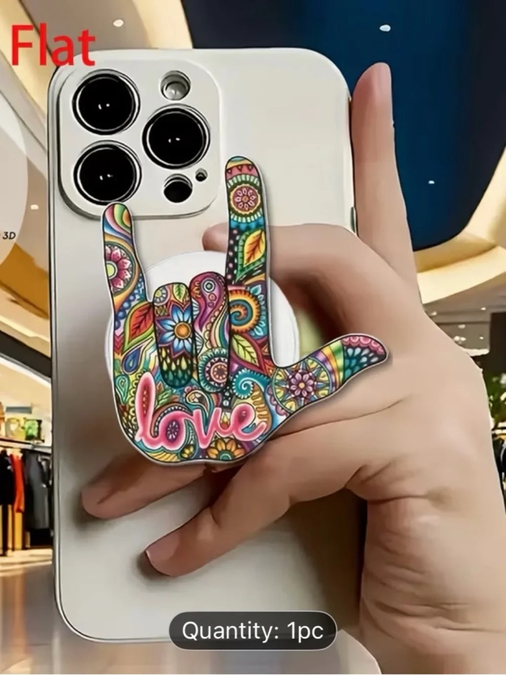 Multicolor Love Design Phone Grip for Smartphones